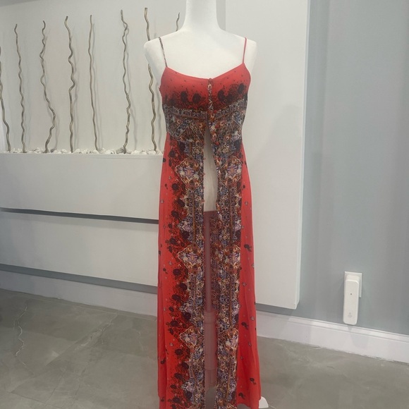 Free People Orange Floral Maxi Dress - Picture 3 of 7